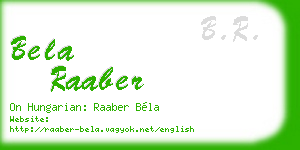 bela raaber business card